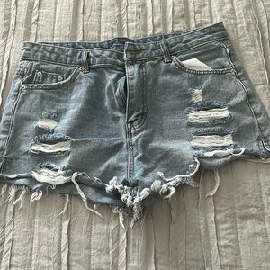 Denim Jean Shorts Distressed Look